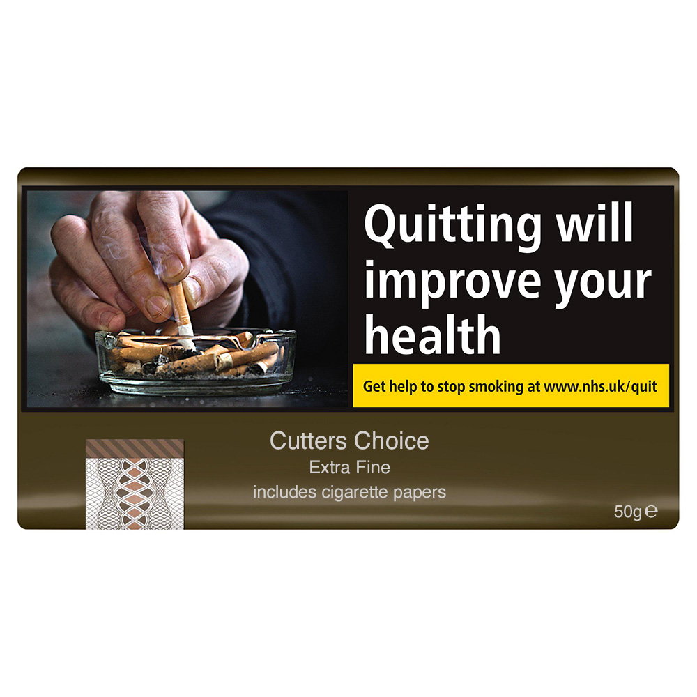 Cutters Choice Extra Fine Hand Rolling Tobacco 50g Pouch Smoke