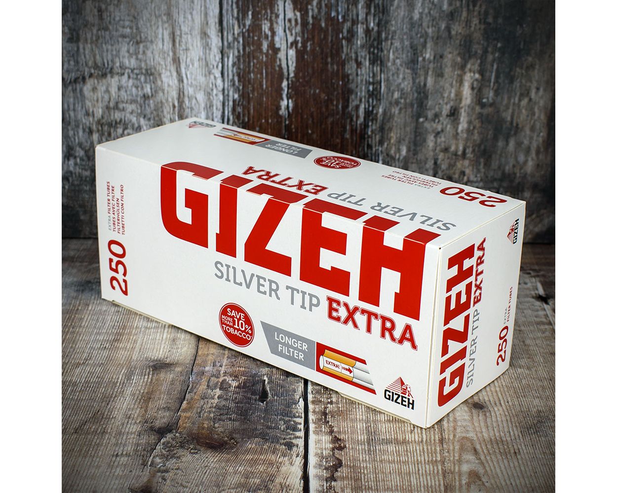 Gizeh, Silver Tip Extra Cigarette-Tubes, 250 Pack