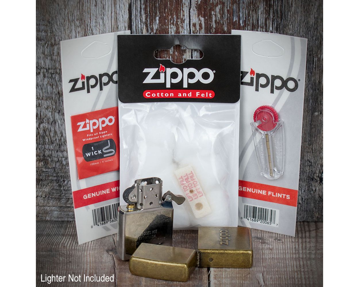 Zippo Lighter Wick & Flint Card Value Pack, Black|Red
