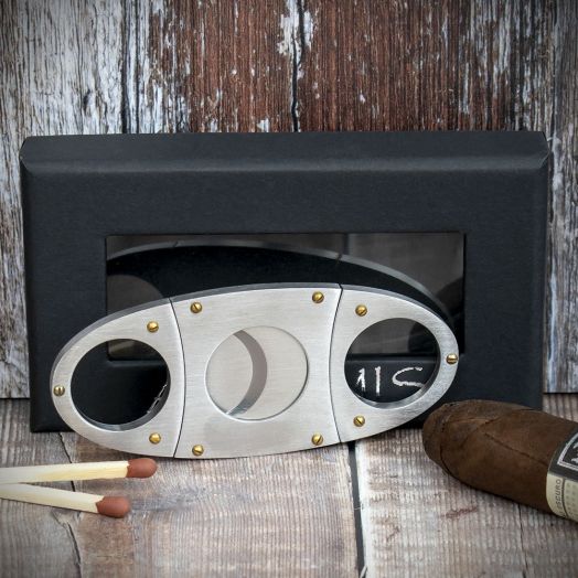 Cigar Cutter Twin Blade Stainless Steel with Rivets