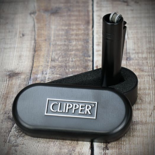 Clipper Refillable Lighter with Tin in Black Matte