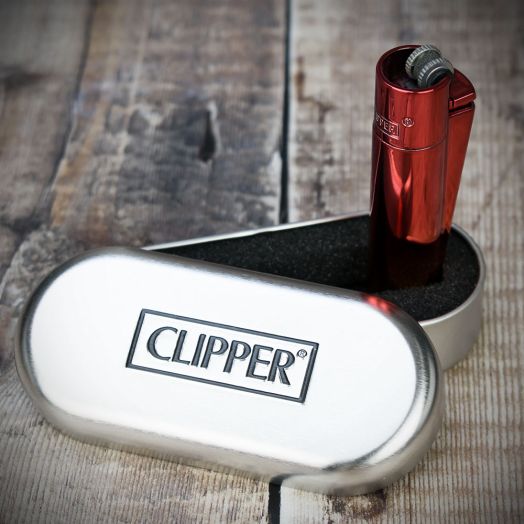 Clipper Refillable Lighter with Tin in Sunset Gradient