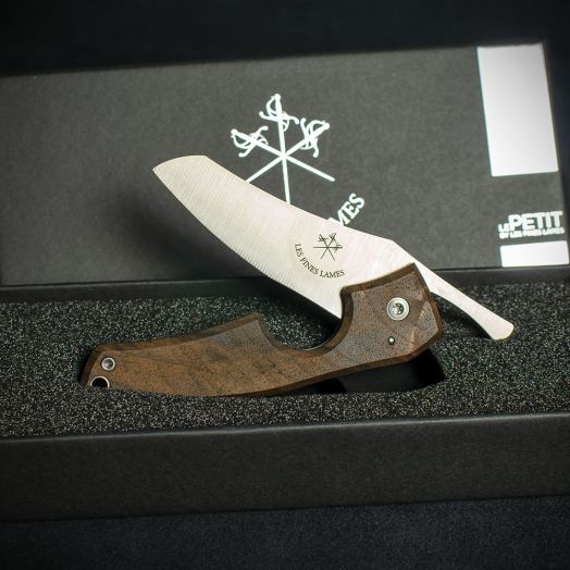 Les Fines Lames Le Petit Cigar Cutter & Knife - Classic Gunstock Walnut