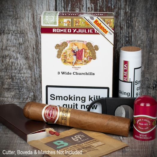  Romeo y Julieta Wide Churchill (Tubos) Cuban Cigar - Pack of 3
