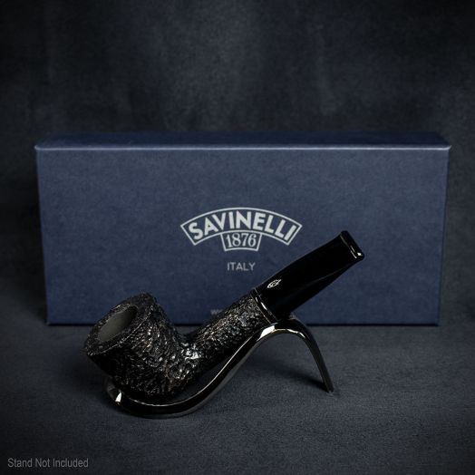 Savinelli Mini -  Black Rusticated Briar Smoking Pipe - Shape 409 (6mm)