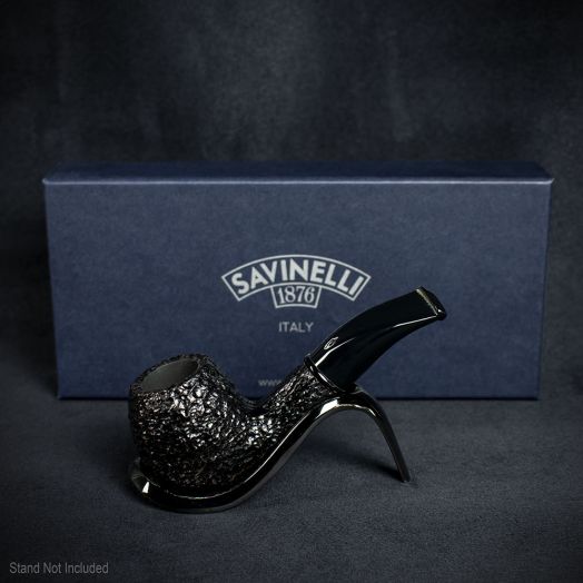 Savinelli Mini -  Black Rusticated Briar Smoking Pipe - Shape 626 (6mm)
