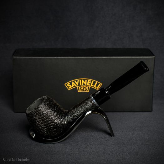 Savinelli Otello Black Rusticated Briar Pipe - Shape 207 (6mm)