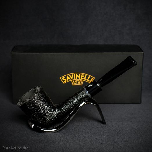 Savinelli Otello Black Rusticated Briar Pipe - Shape 409 (6mm)
