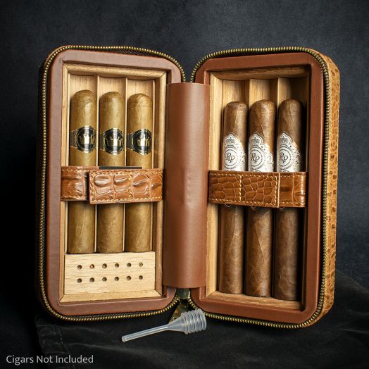 Sikarlan Leather Travel Cigar Case  - 6 Cigars