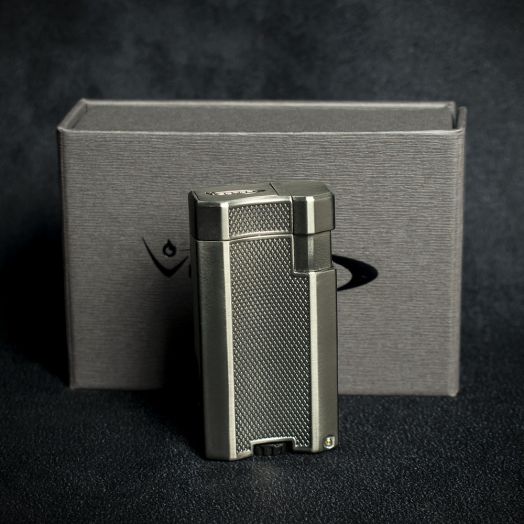 Vector VMotion Twin Jet Flame Lighter With Punch Cutter - Gunmetal